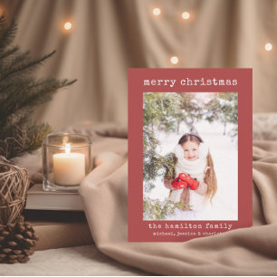 Stylish Minimalist Family Photo Christmas Card