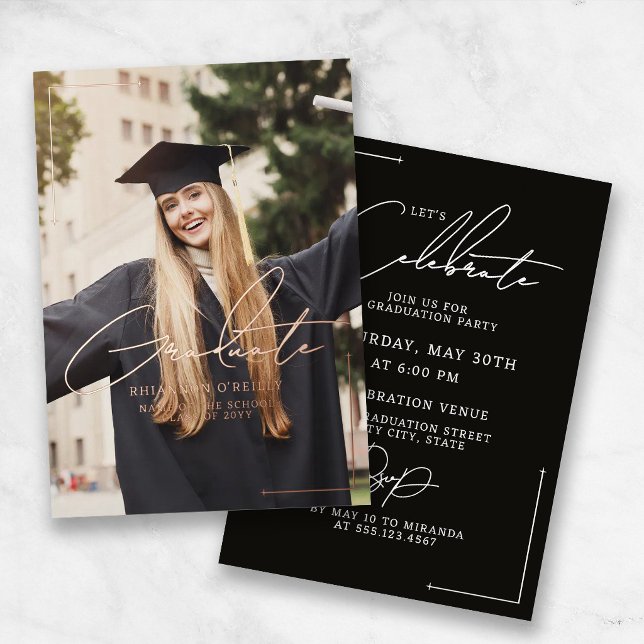 Stylish Minimalist Graduation Announcement Party (Creator Uploaded)