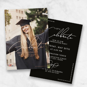 Stylish Minimalist Graduation Announcment Party