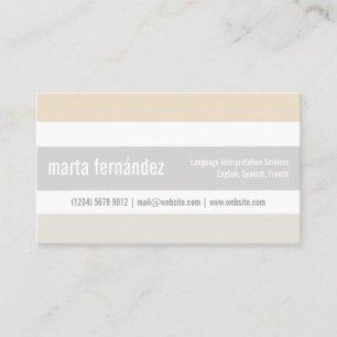 Stylish minimalist language translator card