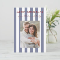 Stylish Minimalist Light Blue Striped Photo