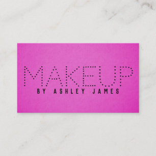 Stylish Minimalist Makeup Hair Artist Pink Black B Business Card