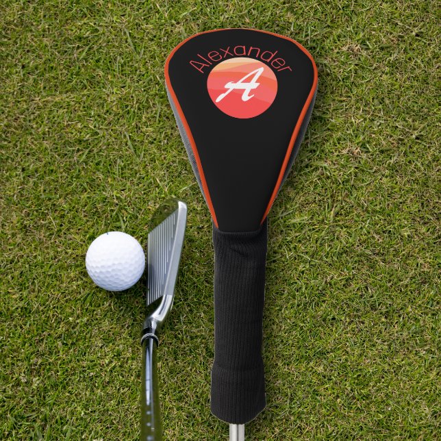 Stylish  minimalist monogram coloured letter A  Golf Head Cover (Creator Uploaded)