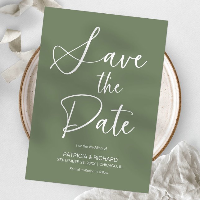 Stylish Minimalist Non Photo Wedding Save The Date Invitation (Creator Uploaded)