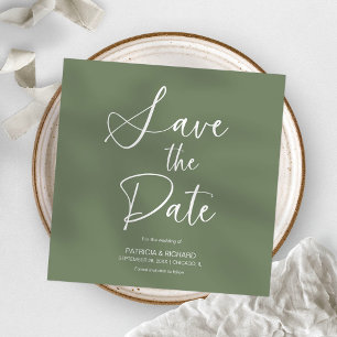 Stylish Minimalist Non Photo Wedding Save The Date Invitation