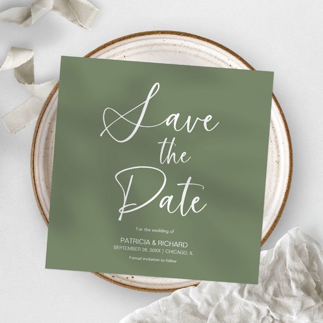 Stylish Minimalist Non Photo Wedding Save The Date Invitation (Creator Uploaded)