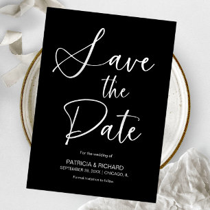 Stylish Minimalist Non Photo Wedding Save The Date Invitation