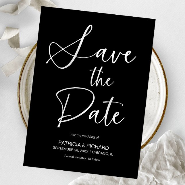 Stylish Minimalist Non Photo Wedding Save The Date Invitation (Creator Uploaded)