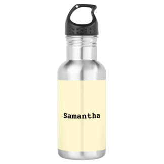 Stylish Minimalist Simple Yellow Personalised Name 532 Ml Water Bottle