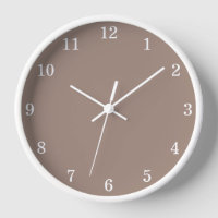 Stylish Minimalist Taupe Wall Clock