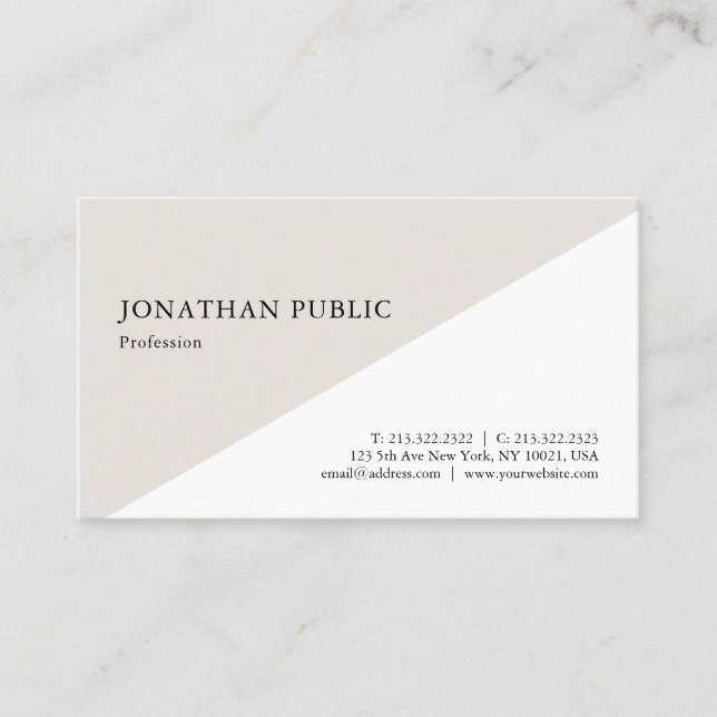 Stylish Minimalist Template Modern Elegant Trendy Business Card (Front)