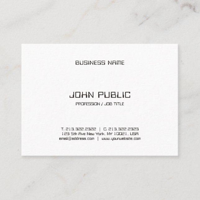 Stylish Minimalistic Black White Template Modern Business Card (Front)