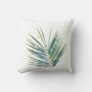 Stylish Minimalistic White Black Palm Tree Cushion