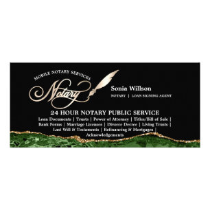 Stylish Mobile Notary & Loan Signing Agent Law Rack Card