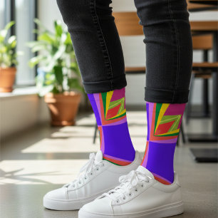 Stylish Modern abstract art aesthetic Colourful Socks