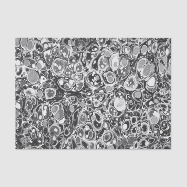 Stylish Modern Abstract Black White Marble Pattern Tissue Paper (Front)