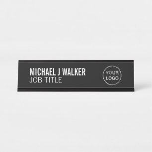 Stylish & Modern - Any Color - Professional Logo Desk Name Plate
