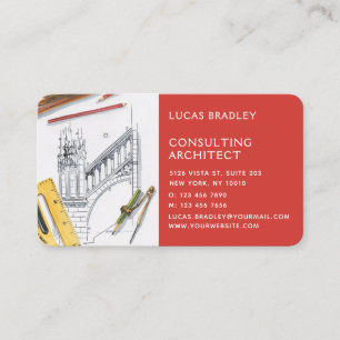 Stylish Modern Architect Engineering Construction Business Card