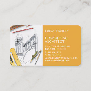 Stylish Modern Architect Engineering Construction Business Card
