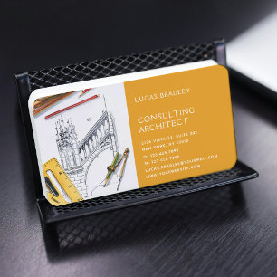 Stylish Modern Architect Engineering Construction Business Card