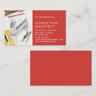 Stylish Modern Architect Engineering Construction Business Card