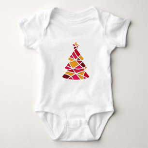 Stylish modern art Christmas tree Baby Bodysuit