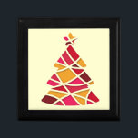 Stylish modern art Christmas tree Gift Box<br><div class="desc">A perfect design for Christmas with a modern art Christmas tree. This tree is colourful and cubist in inspiration and incorporates the colours of red,  pink,  crimson and gold. Be stylish,  hip,  elegant and arty this Christmas with this cute tree design. Perfect to box those Christmas gifts in !</div>