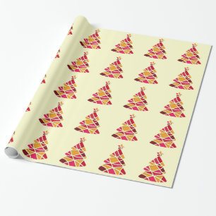 Stylish modern art Christmas tree Wrapping Paper