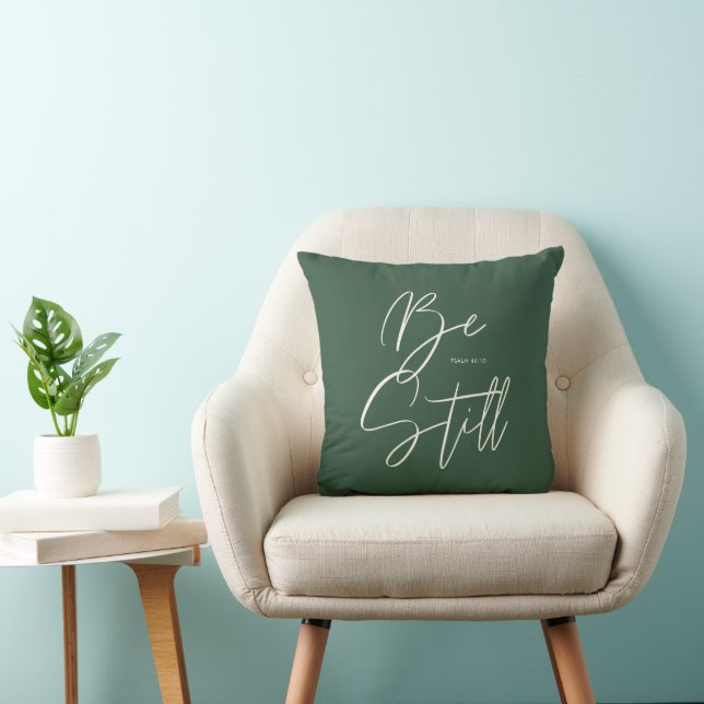 Stylish Modern Be Still Text Psalm Custom Colour Cushion (Chair)