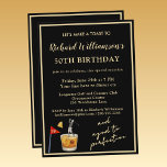 Stylish Modern Black & Gold 50th Birthday Party Invitation<br><div class="desc">This Stylish Modern Black & Gold 50th Birthday Party Invitation can be fully personalized. It has both a touch of humor and more than a touch of class . . and is ready to set the stage for this special evening. The colors and year can also be changed. Any design...</div>