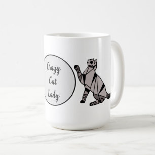 Stylish Modern Black Graphic Cat and Script Coffee Mug