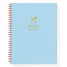 Stylish Modern Blue and Gold Blank Recipe Book