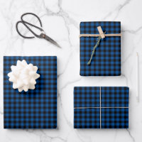 Stylish Modern Blue Black Buffalo Check Plaid