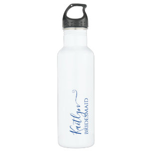 Stylish Modern Bridesmaid Gift   Blue Personalized 710 Ml Water Bottle
