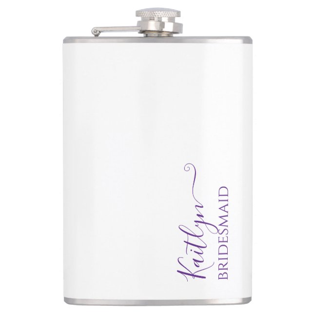 Stylish Modern Bridesmaid Gift | Personalised Hip Flask (Front)