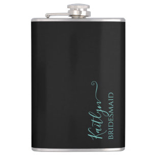 Stylish Modern Bridesmaid Gift   Personalised Hip Flask