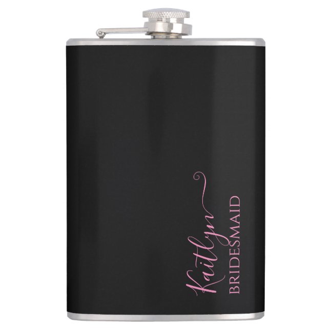 Stylish Modern Bridesmaid Gift | Personalized Hip Flask (Front)
