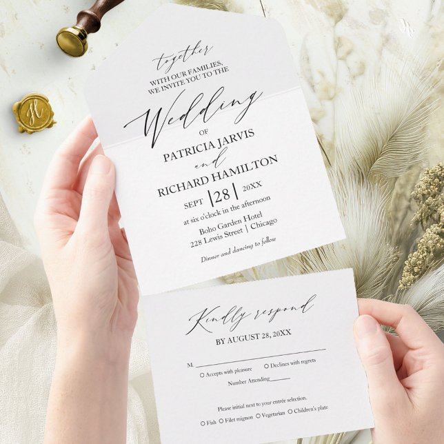 Stylish Modern Calligraphy Wedding All In One Invitation (Creator Uploaded)