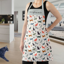 Stylish Modern Cats Pattern Cream Personalised