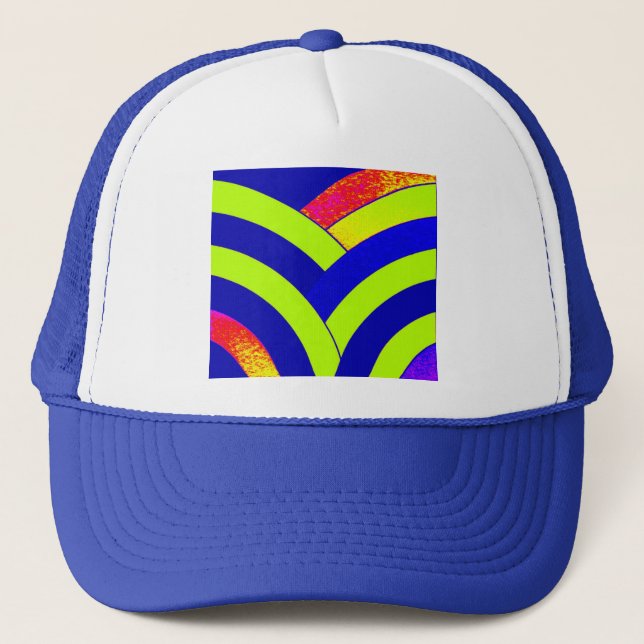 stylish modern chic chevron trucker hat (Front)
