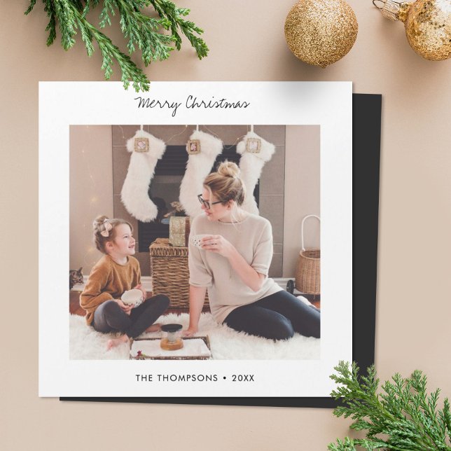 Stylish Modern Christmas Photo Card Magnet (Creator Uploaded)