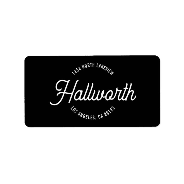 Stylish Modern Circular Text Return Address Label (Front)