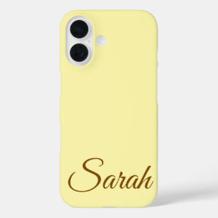 Stylish Modern Classic Customised Name Cream Colou iPhone 16 Case