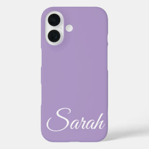 Stylish Modern Classic Customised Name lavender iPhone 16 Case