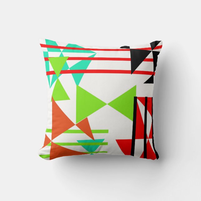Stylish Modern Colourful Abstract Geometric Design Cushion (Front)