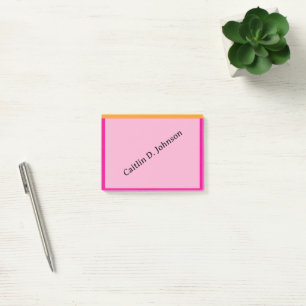 Stylish Modern Coral Sage Border Personalised Post Post-it Notes