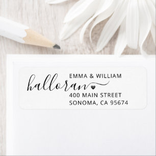 Stylish Modern Couples Return Address Label