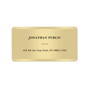 Stylish Modern Cursive Font Name Gold Address Label