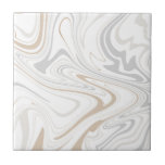 Stylish Modern Curves Grey Beige White Marble 3-8 Ceramic Tile<br><div class="desc">Looking to be a little different and original? This modern faux stone light grey white beige marble mimic curves print wall ceramic tile is just what you need. Available in two sizes 4.25 x 4.25 and 6 x 6 inches. Please not that this is a flat colour print and is...</div>