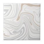 Stylish Modern Curves Grey Beige White Marble 6-8 Ceramic Tile<br><div class="desc">Looking to be a little different and original? This modern faux stone light grey white beige marble mimic curves print wall ceramic tile is just what you need. Available in two sizes 4.25 x 4.25 and 6 x 6 inches. Please not that this is a flat colour print and is...</div>